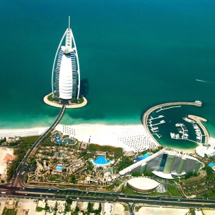Aerial View of Burj Al Arab Dubai